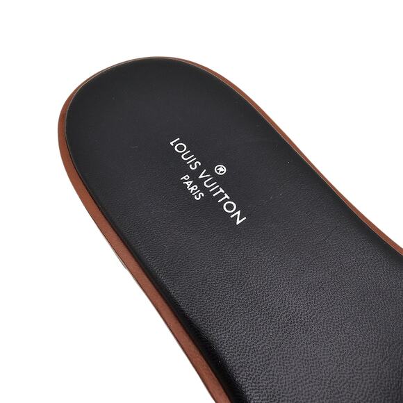 Louis Vuitton Lock It Flat Slide Sandal Mule Brown Black Leopard LV Size 36 US 6 - Picture 9 of 11